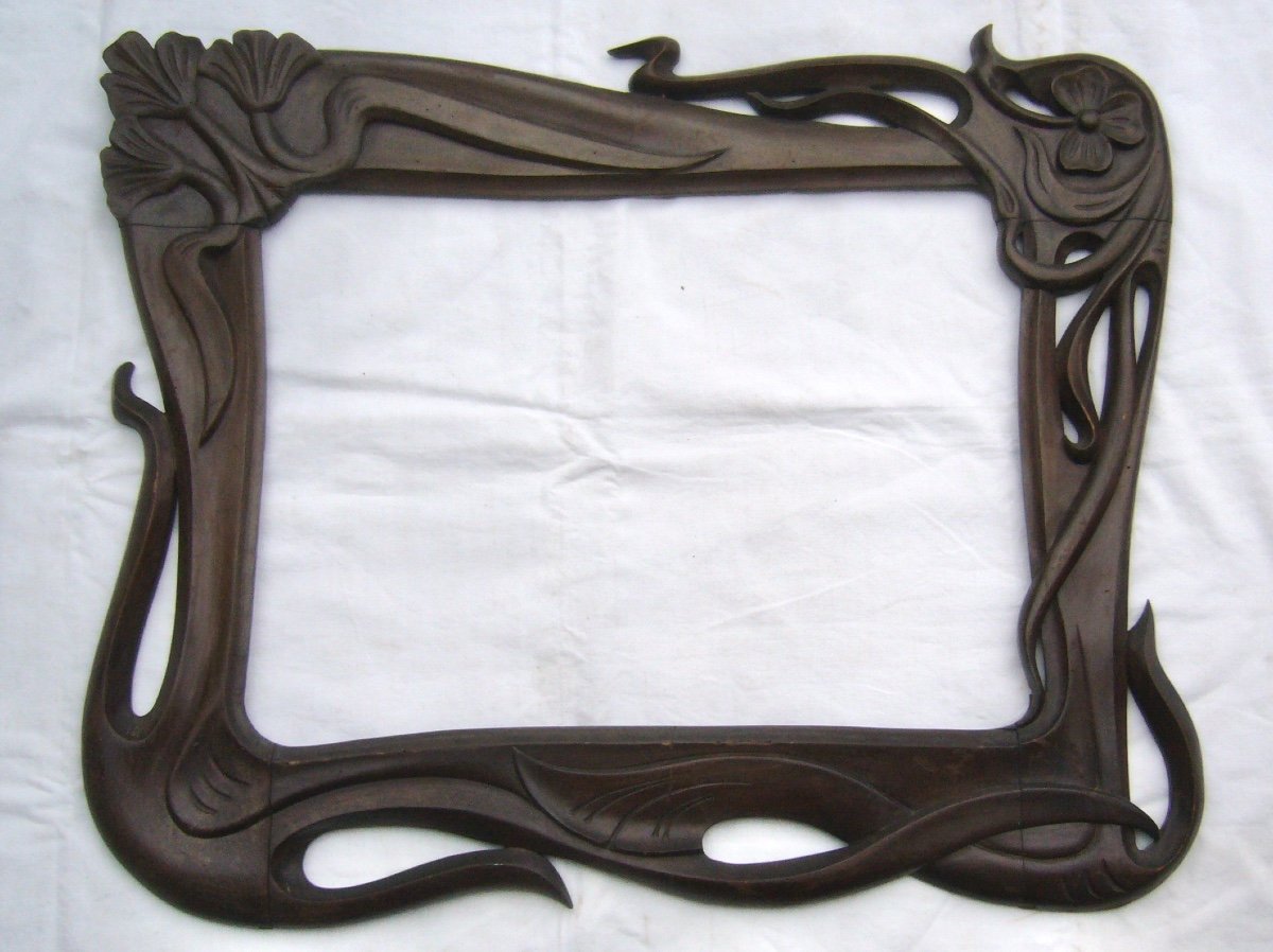 Carved Wooden Frame, Art Nouveau, 1900.