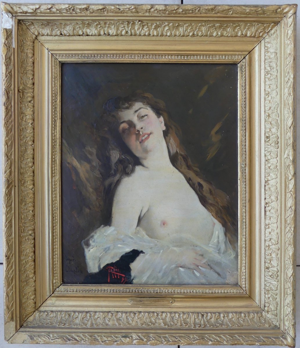 Painting After Charles Chaplin "ecstasy", End Of 19th Century-photo-5