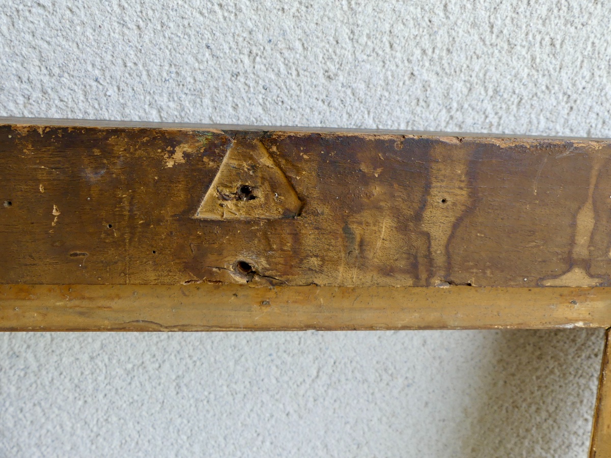 Cadre en bois mouluré et doré, Italie, XVIII ème-photo-4