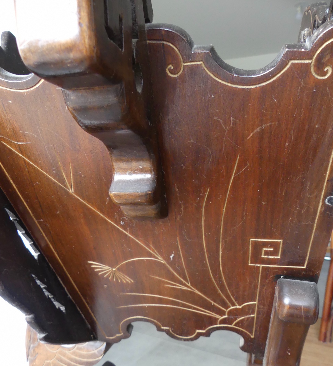 jardinière en bois sculpté de paon dans le goût chinois, Napoléon III.-photo-6