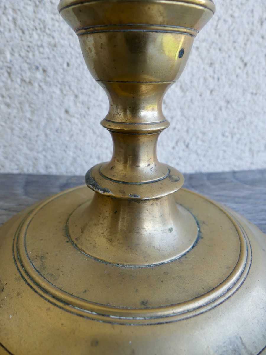Bougeoir bronze Louis XIII, XVII ème.-photo-3
