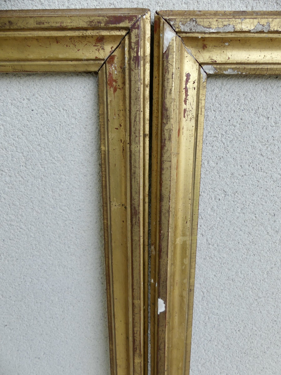 Paire de cadres moulurés et dorés, XVIII ème-photo-2