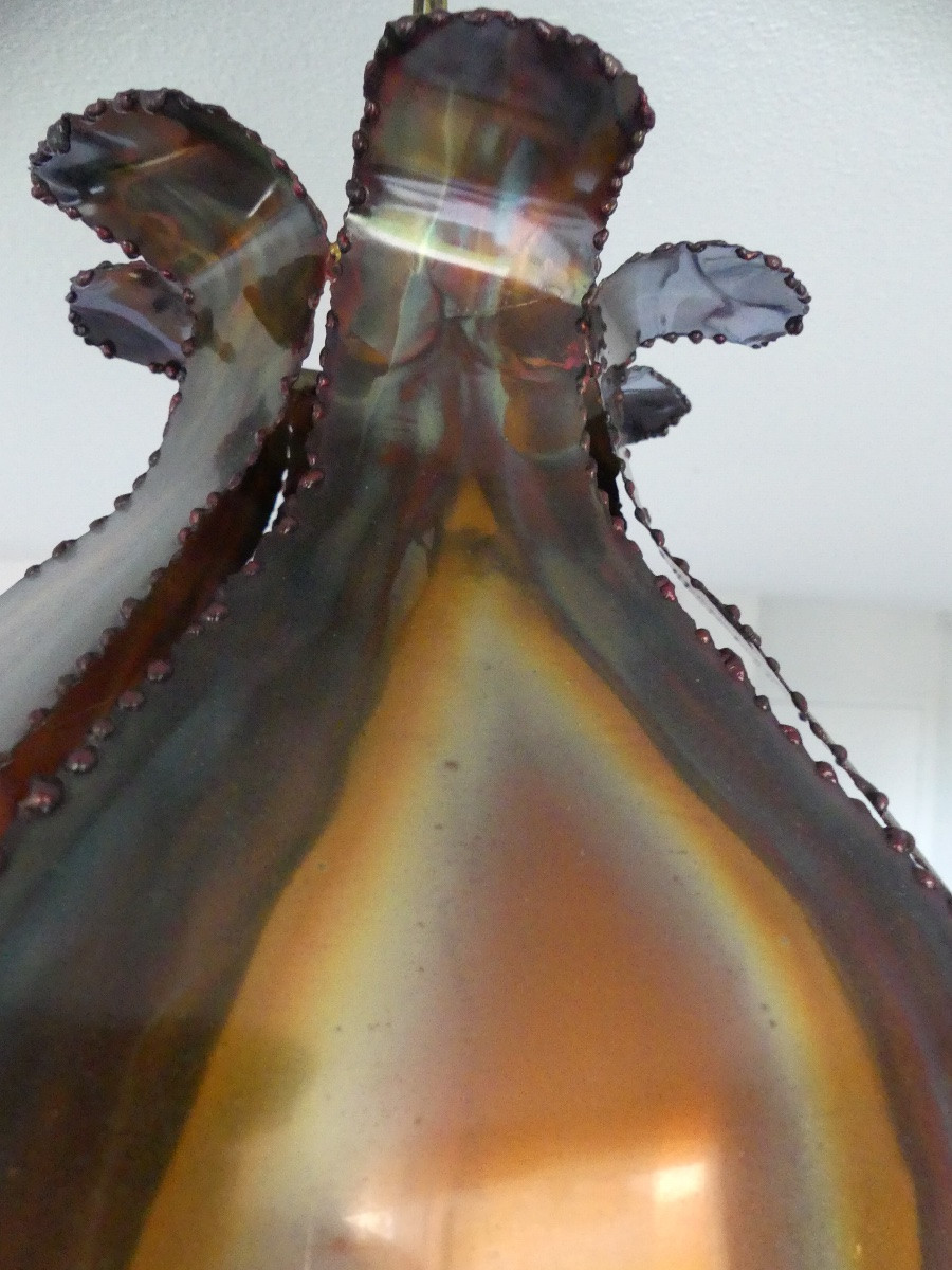 Tulip Chandelier, Pendant Light, Danish Brutalist Style, 20th Century.-photo-4