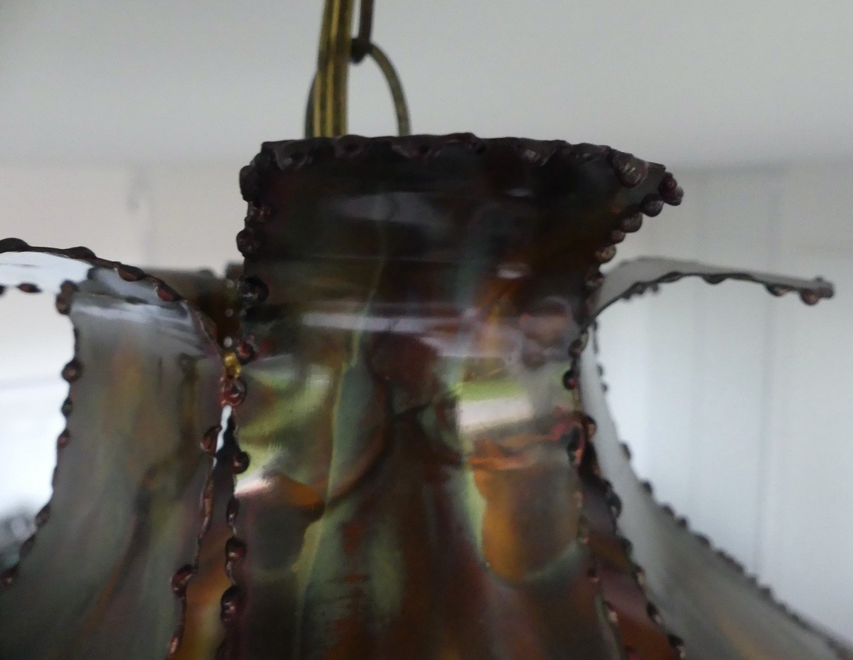 Tulip Chandelier, Pendant Light, Danish Brutalist Style, 20th Century.-photo-1