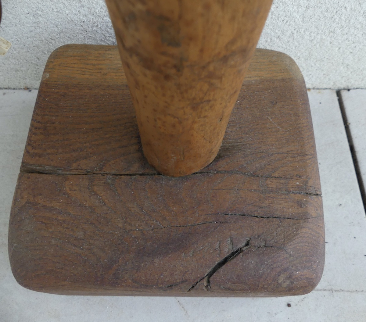 Lampadaire, grande lampe en bois, torsade naturelle, style brutaliste, XX &egrave;me.-photo-4