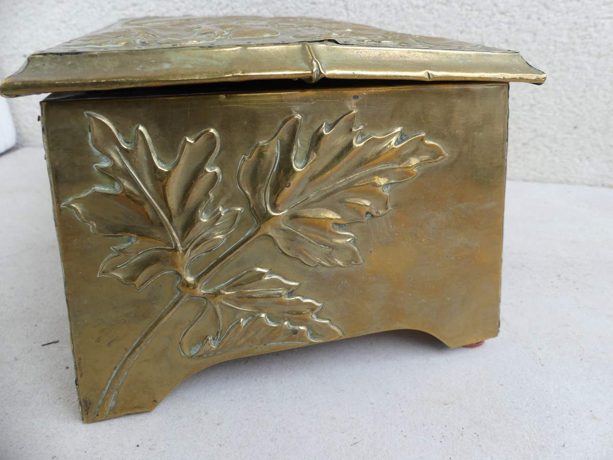 Brass Jewelry Box, Art Nouveau Style, 1900.-photo-3