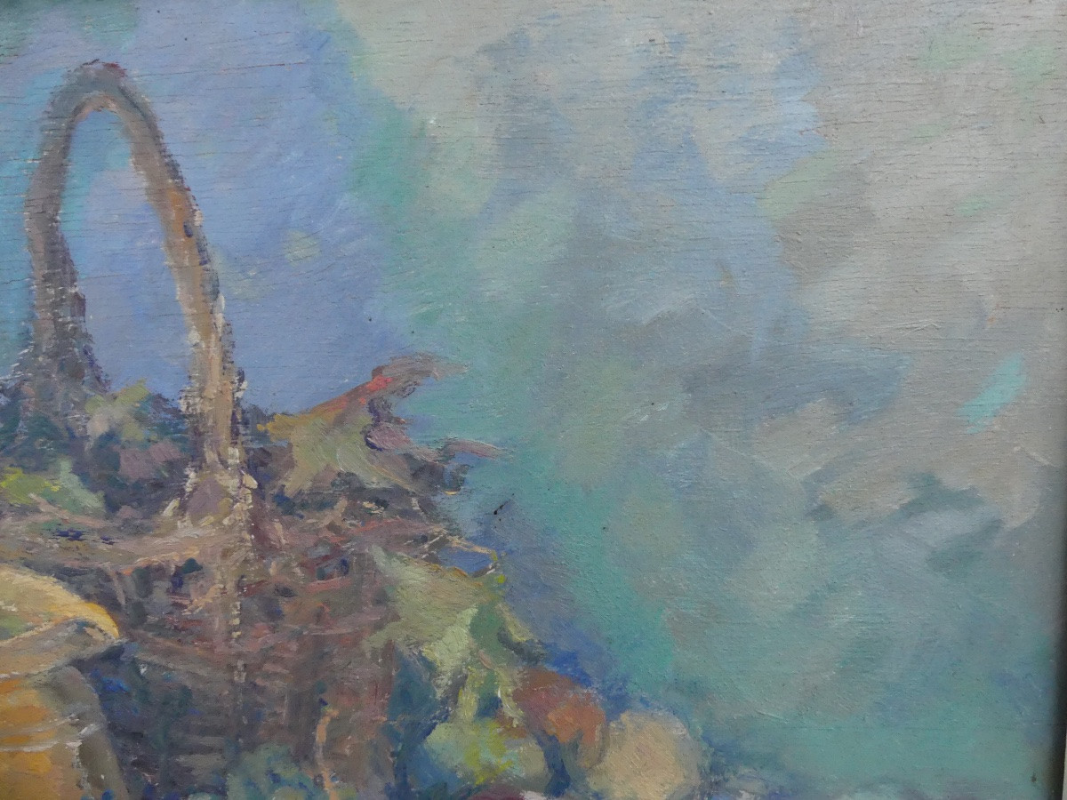 Oil On Panel, Still Life By René Vetter, Mid-20th Century-photo-4