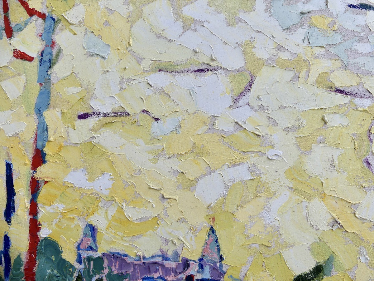 Huile sur toile de Kelly Villasenor, style «  open impressionism, XX/ XXI ème-photo-2