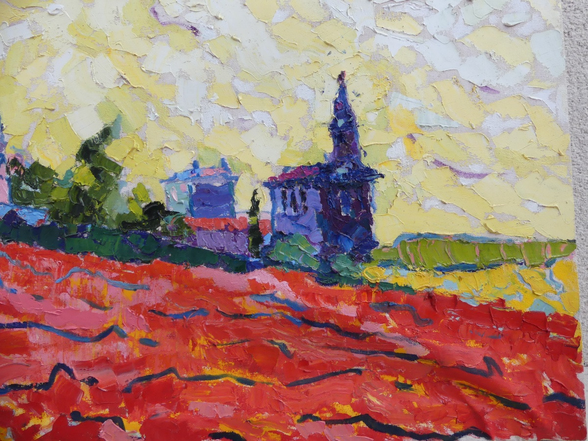 Huile sur toile de Kelly Villasenor, style «  open impressionism, XX/ XXI ème-photo-4