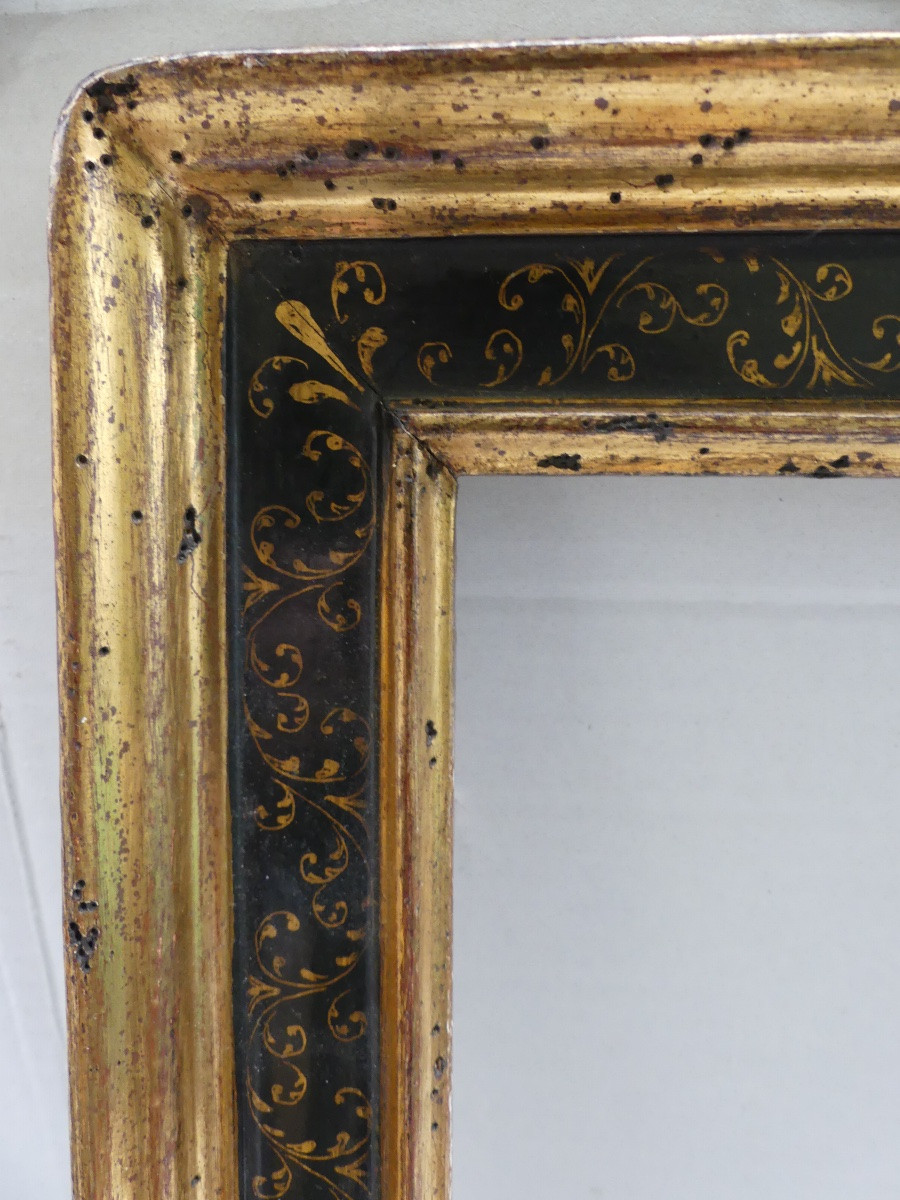 Gilded And Black Wood Frame, Italian Style 16th, 20th Century-photo-2