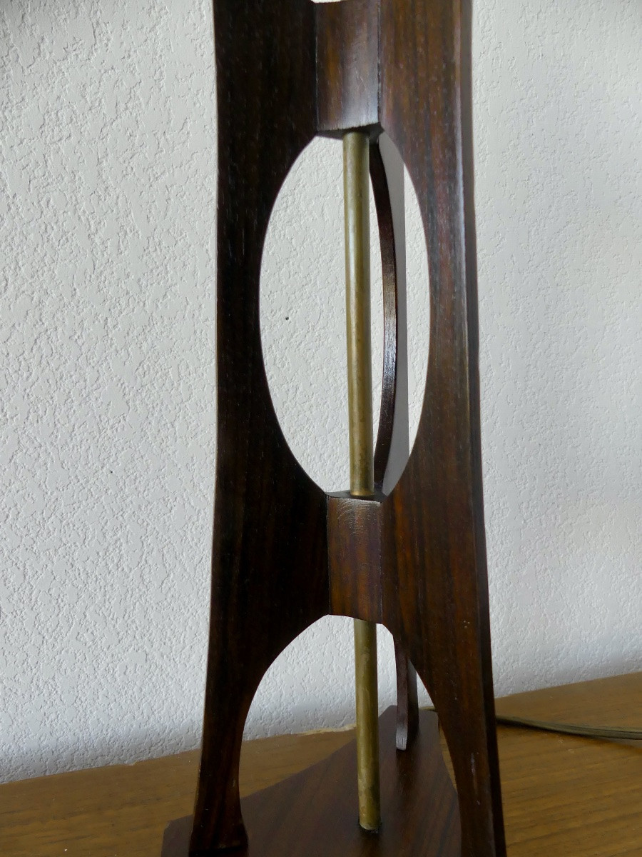 Pied de lampe en palissandre de Rio, 1950/60, design XX ème.-photo-3