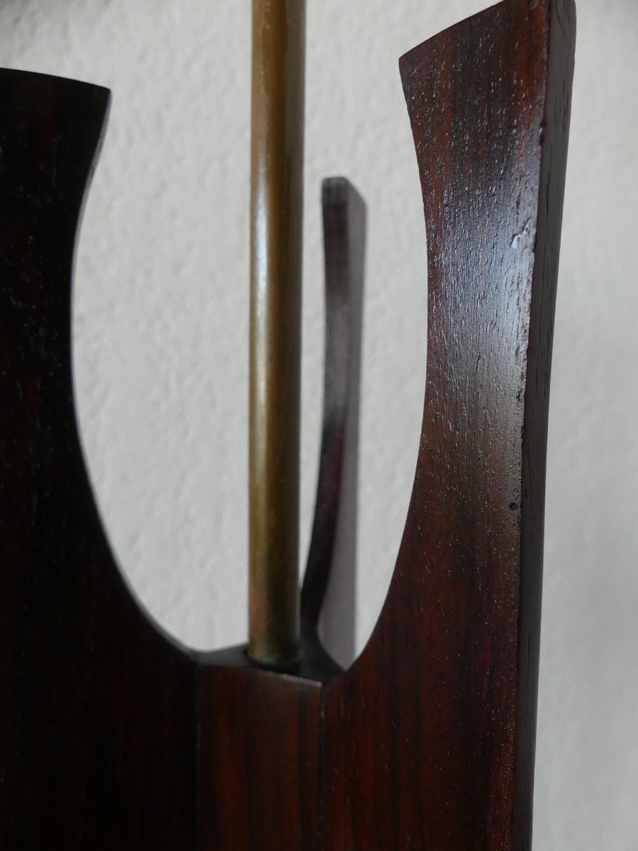Pied de lampe en palissandre de Rio, 1950/60, design XX ème.-photo-1