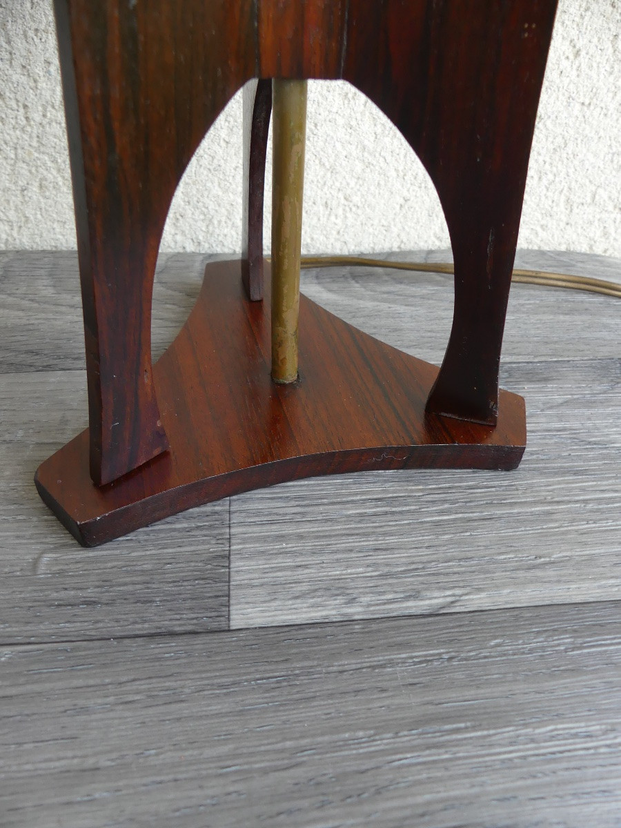 Pied de lampe en palissandre de Rio, 1950/60, design XX ème.-photo-3
