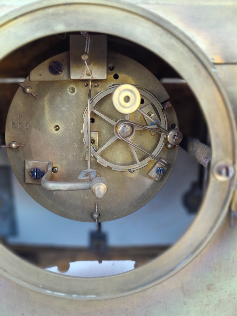 Pendule bronze doré et porcelaine de sèvres, Napoléon III, XIX ème-photo-2