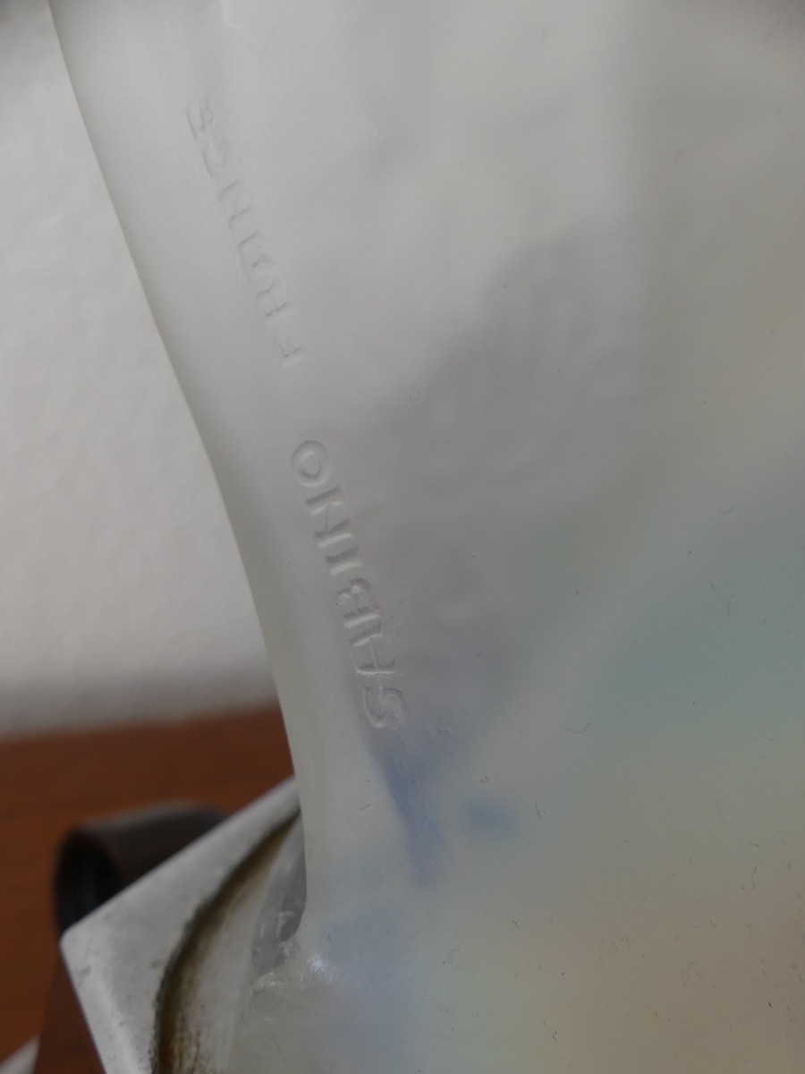Veilleuse, lampe signée SABINO, verre opalescent, art déco, XX ème-photo-2