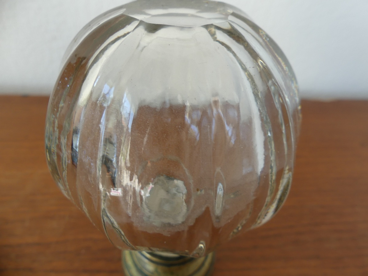 Boule de rampe d’escalier en cristal, XIX ème-photo-3