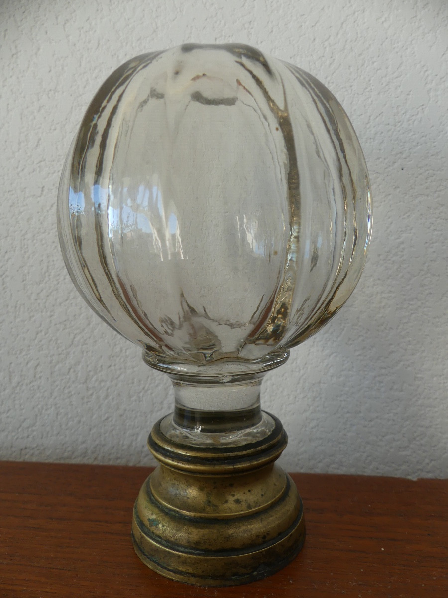 Boule de rampe d’escalier en cristal, XIX ème