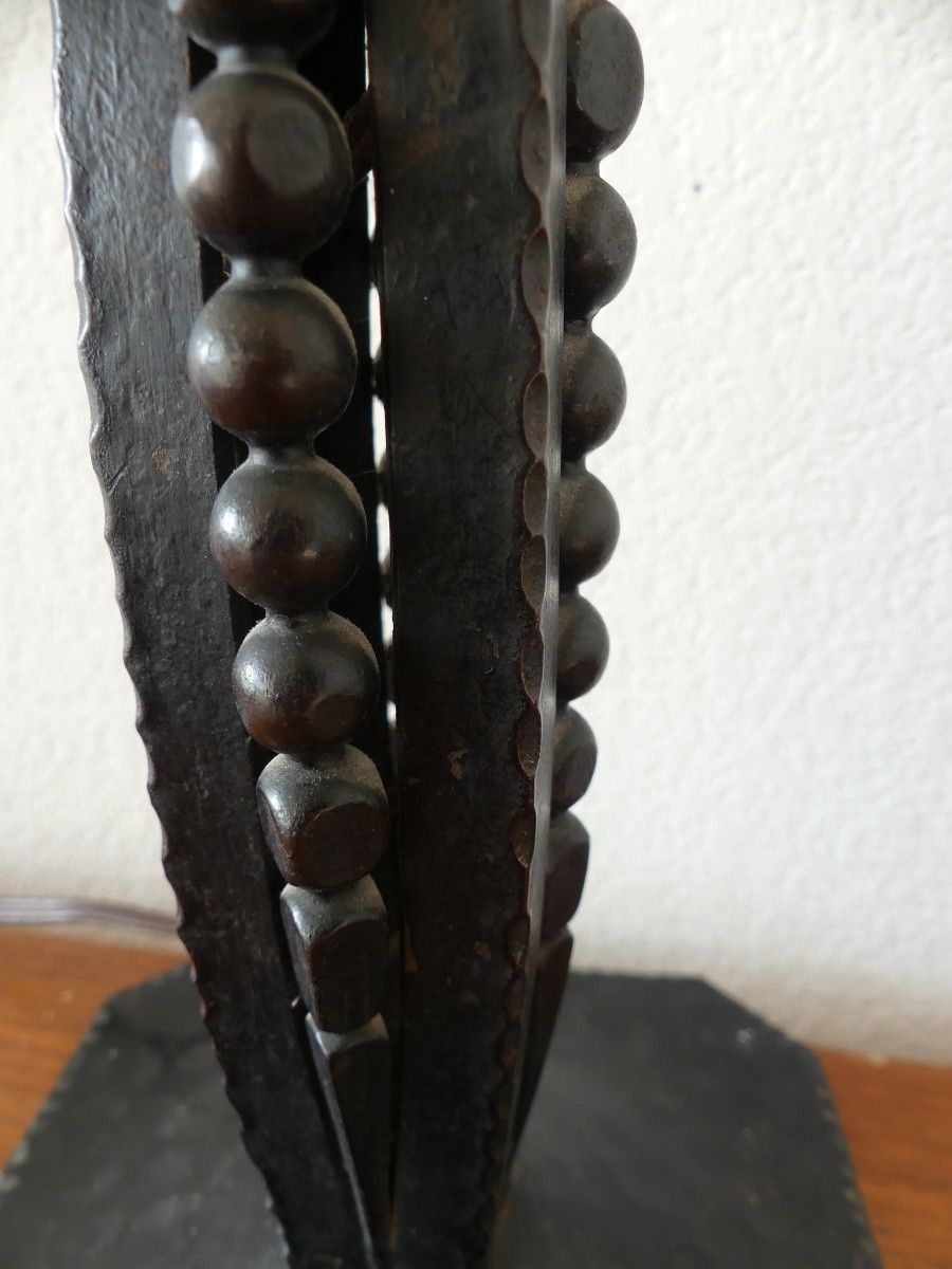 pied de lampe fer forgé , art déco, 1930-photo-3