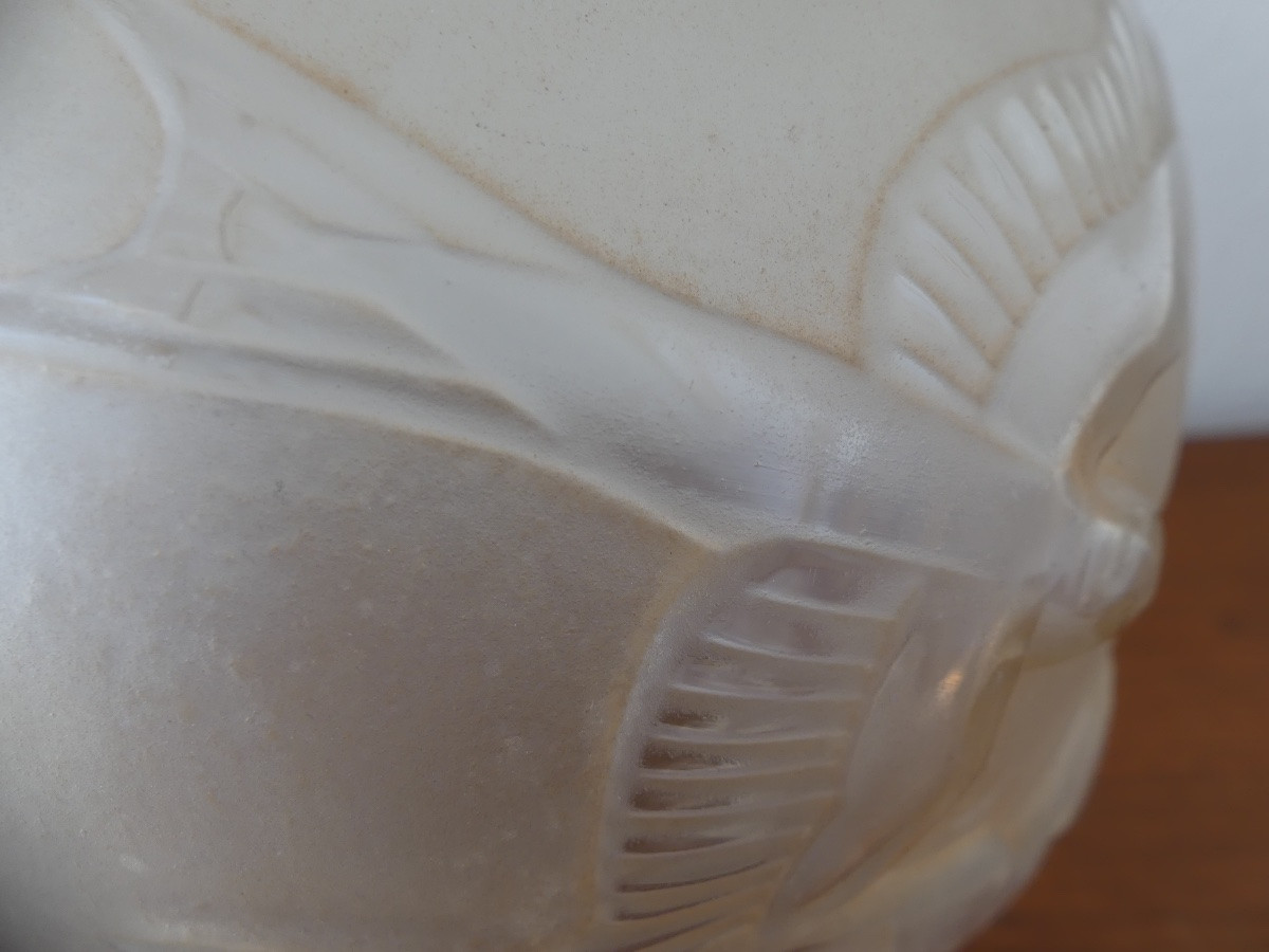 vase en verre de sabino, vers 1930, art déco.-photo-2