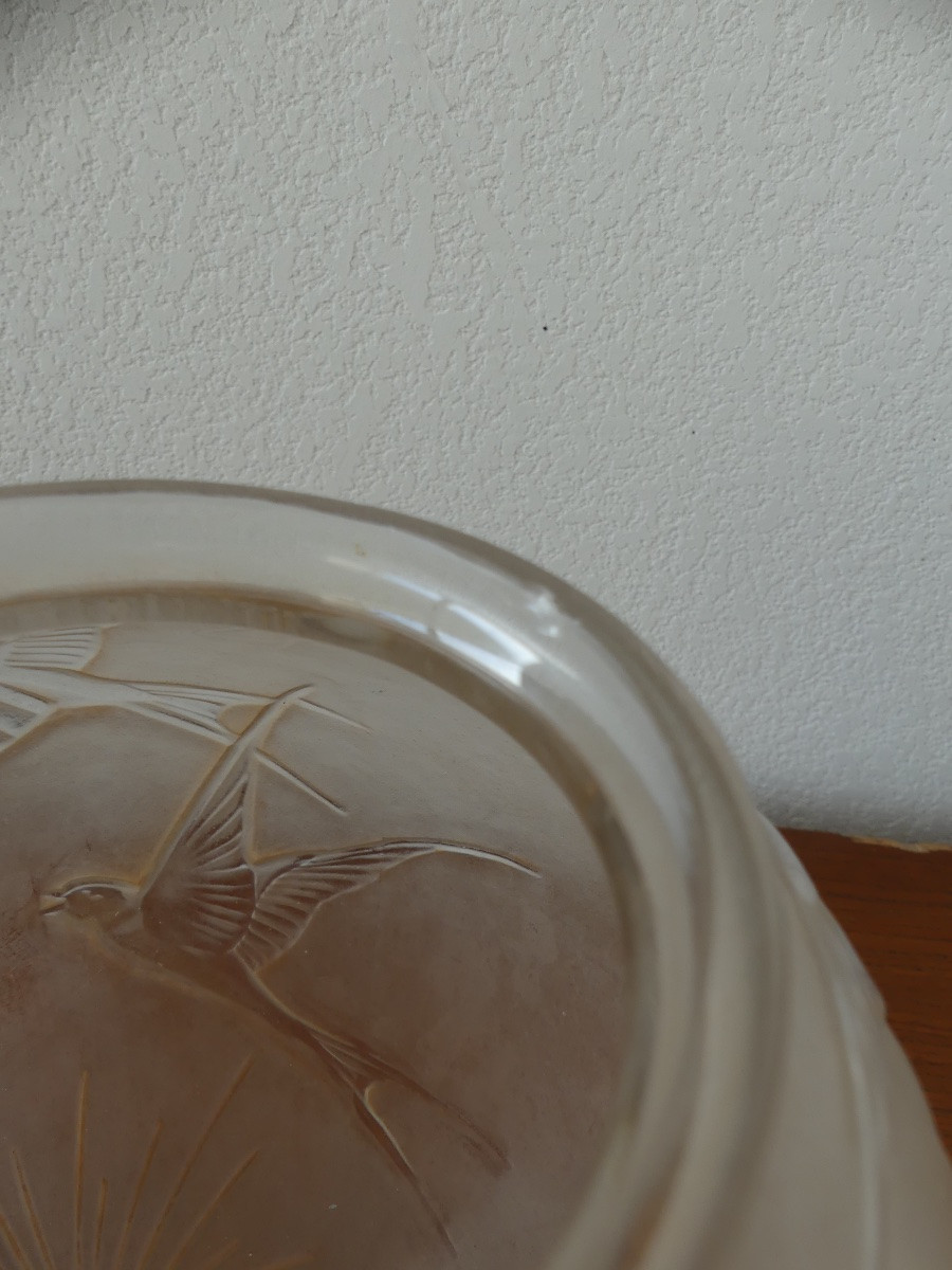 vase en verre de sabino, vers 1930, art déco.-photo-8