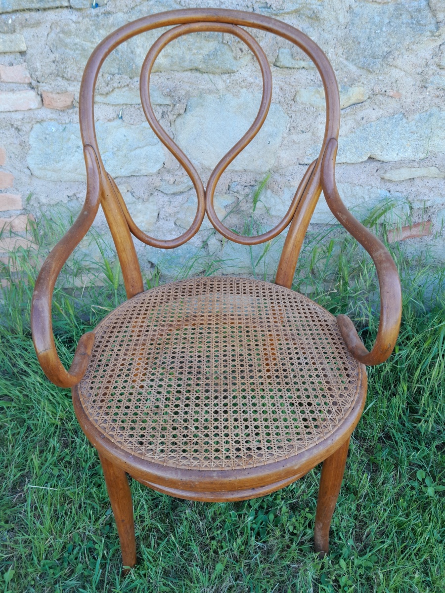 Fauteuil Thonet en bois courbé, fin XIX ème.-photo-2