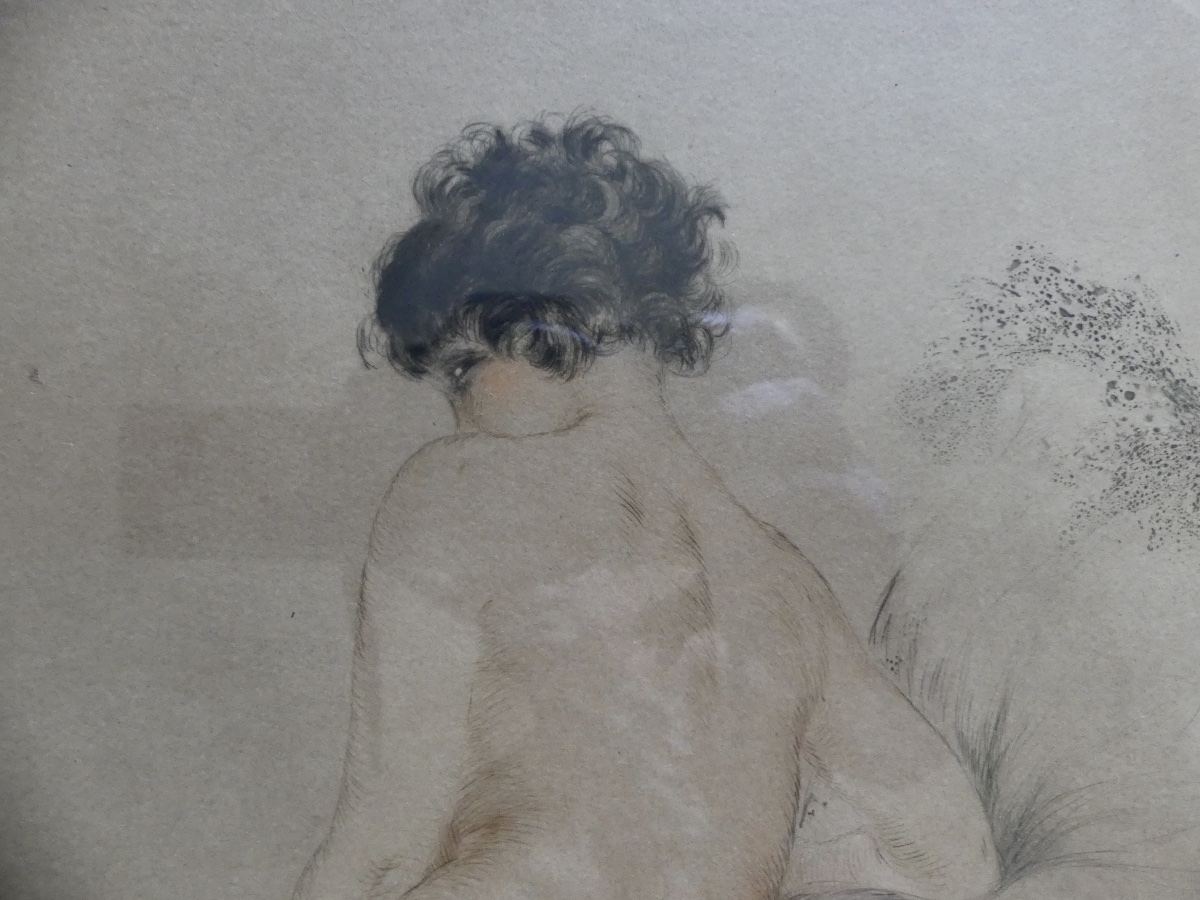 Louis Icart,  "le coucher", eau forte et aquatinte, signée, art deco-photo-5