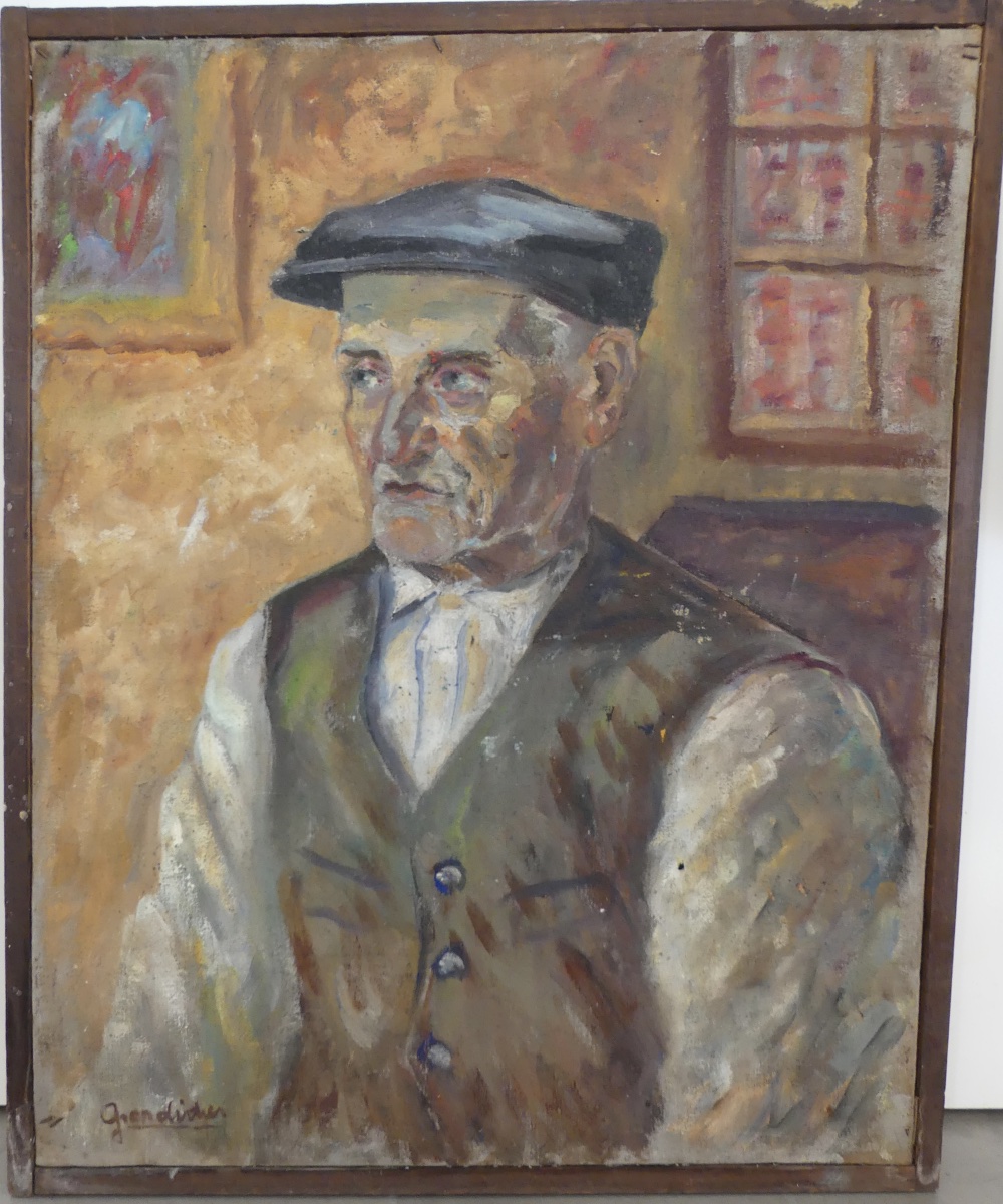 René Grandidier, «  Le Patriarche », Oil On Canevas, XX ème-photo-4
