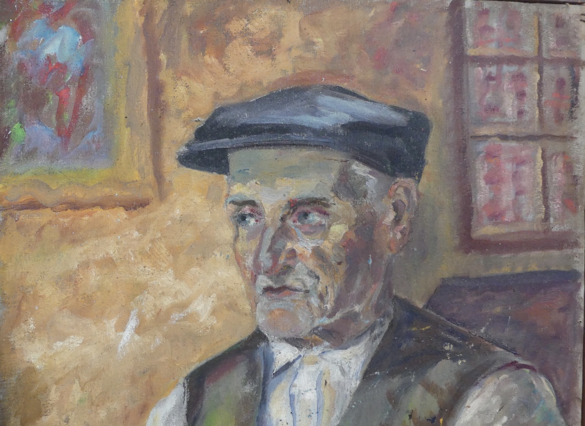 René Grandidier, «  Le Patriarche », Oil On Canevas, XX ème-photo-4