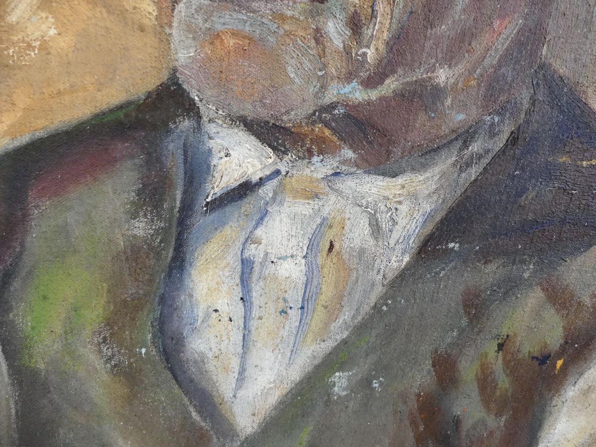 René Grandidier, «  Le Patriarche », Oil On Canevas, XX ème-photo-5