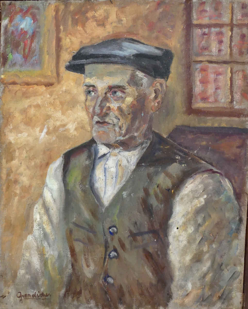 René Grandidier, «  Le Patriarche », Oil On Canevas, XX ème