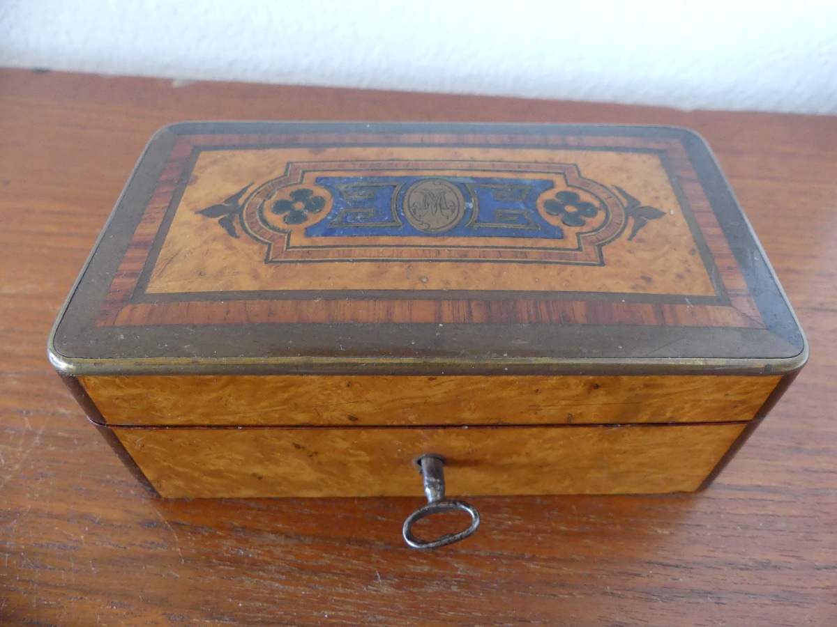 Coffret en marqueterie, époque restauration, XIX ème-photo-2