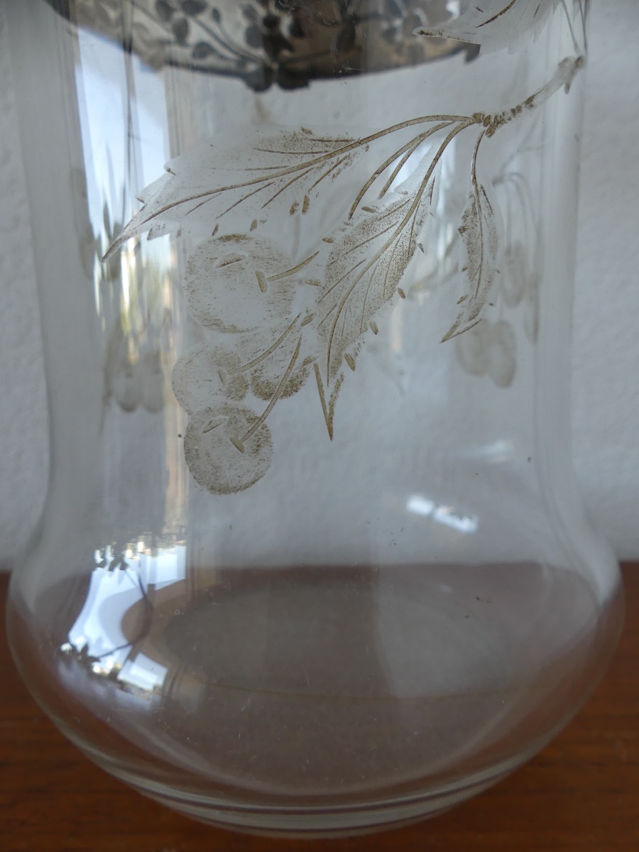 Cut Crystal Vase With A White Metal-set Neck, Signed Ercuis, Circa 1900, Art Nouveau.-photo-2