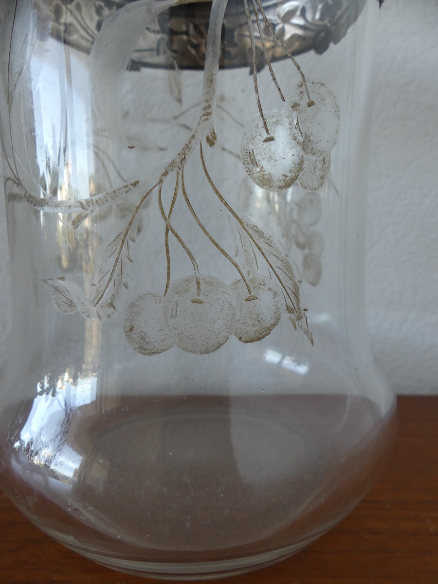 Cut Crystal Vase With A White Metal-set Neck, Signed Ercuis, Circa 1900, Art Nouveau.-photo-3