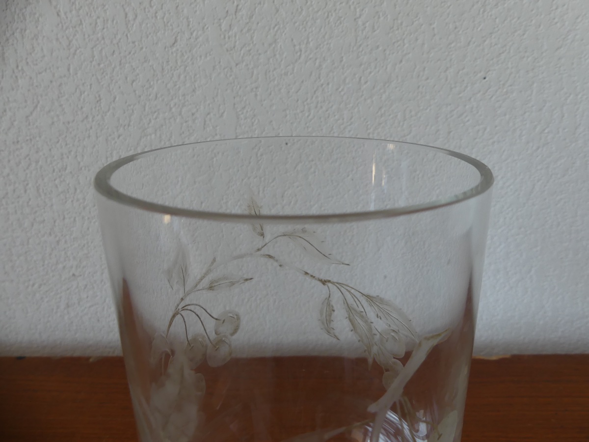 Cut Crystal Vase With A White Metal-set Neck, Signed Ercuis, Circa 1900, Art Nouveau.-photo-8