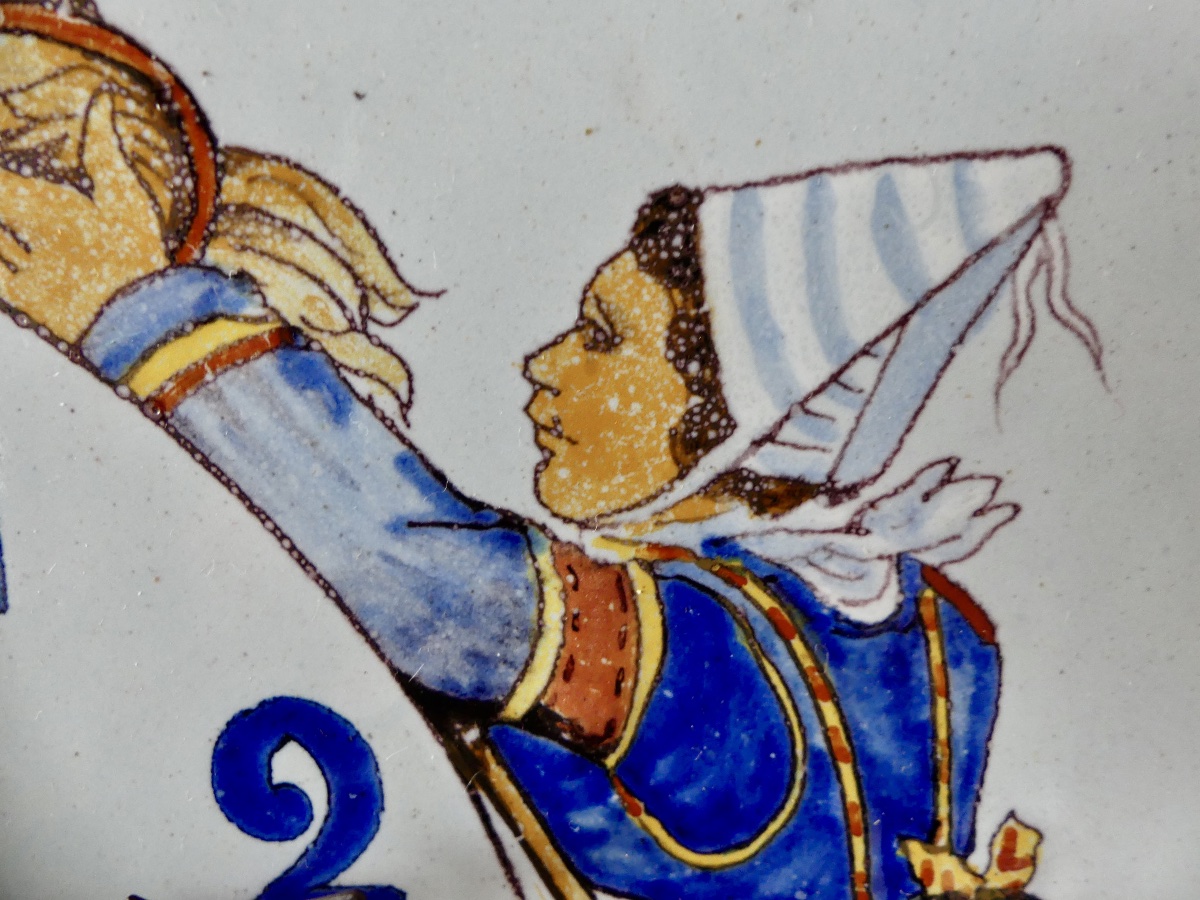 Pendulum Clock, Made Of Earthenware By Porquier-beau In Quimper, Brittany, 19th Century. -photo-2