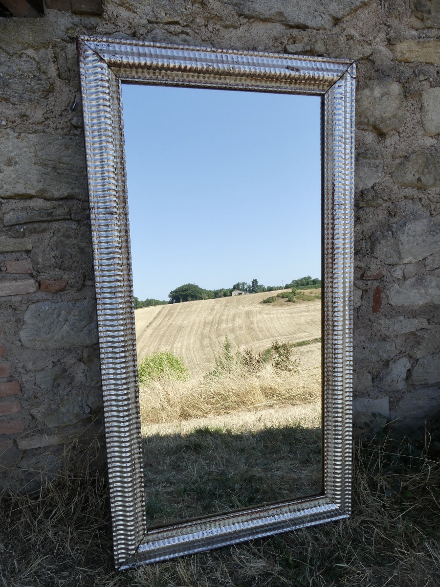 Silver-plated Wooden Mirror, Circa 1840–50, 19th Century-photo-7