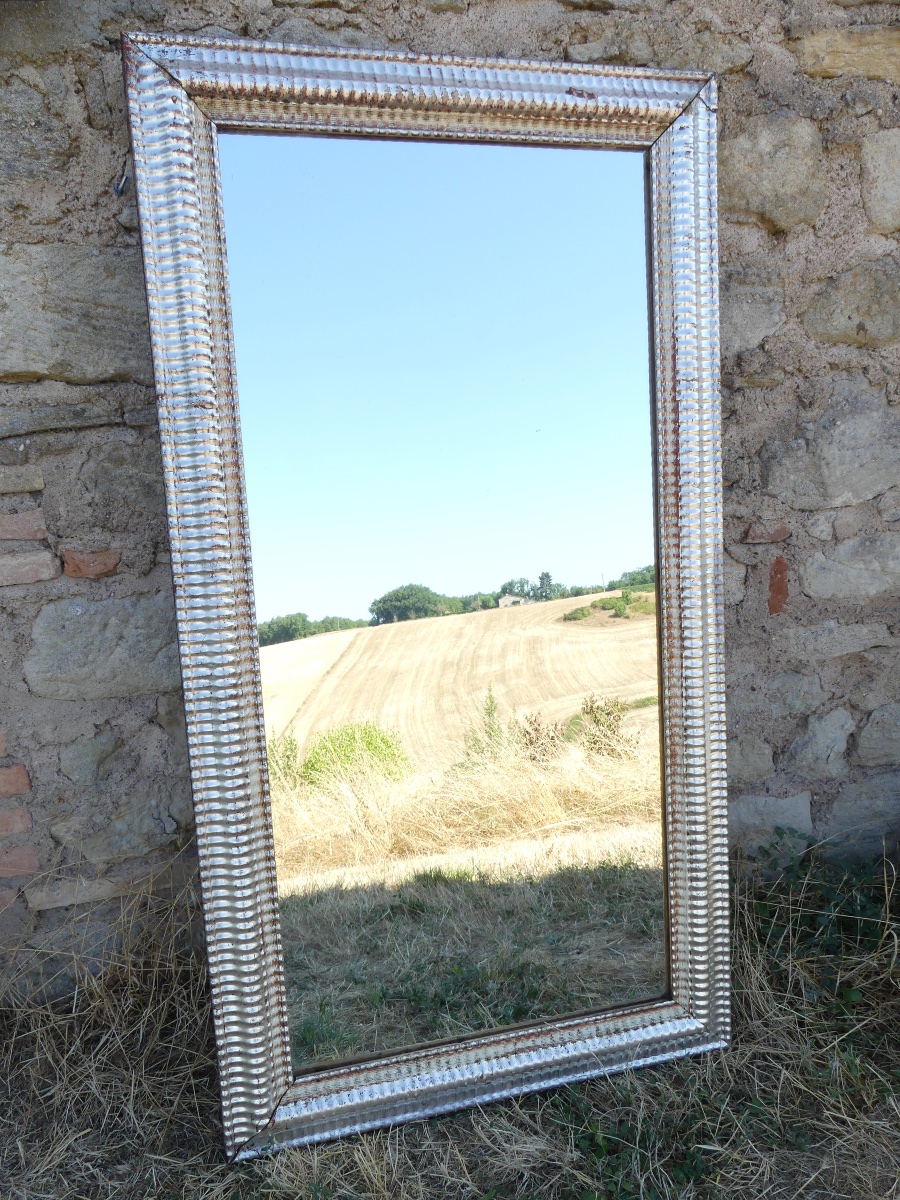 Silver-plated Wooden Mirror, Circa 1840–50, 19th Century