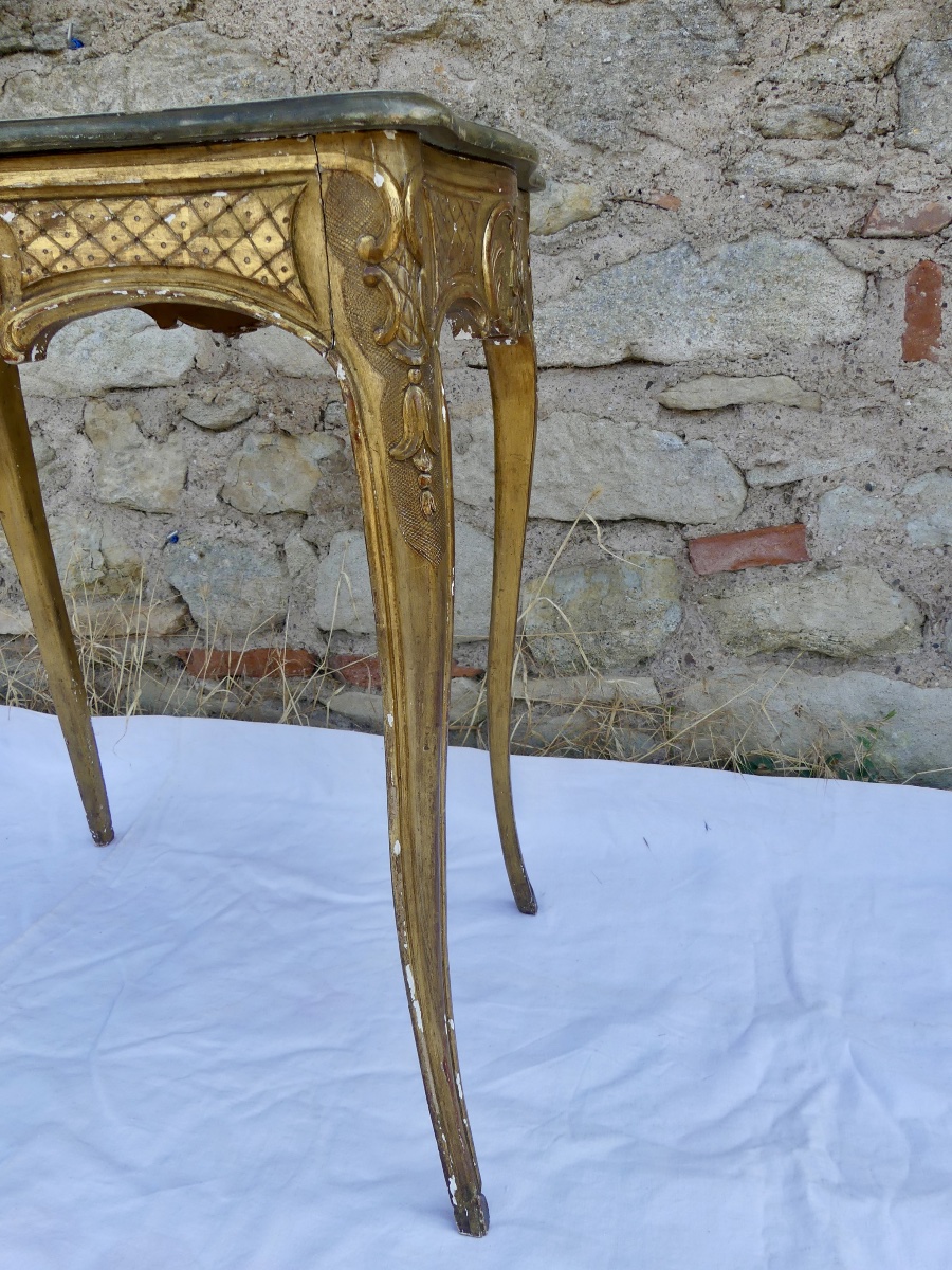 table en bois doré sculpté style Louis XV, début XX ème-photo-4