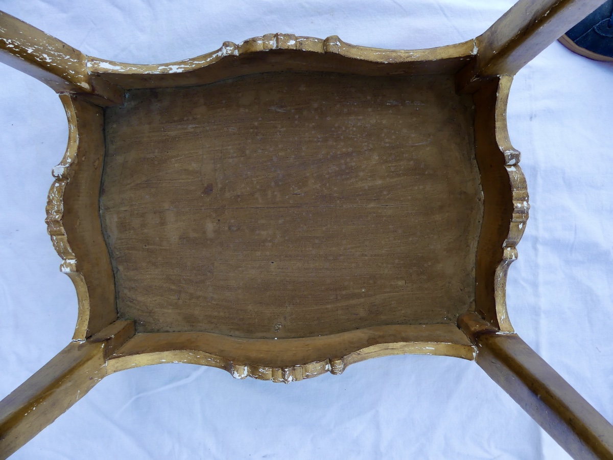 table en bois doré sculpté style Louis XV, début XX ème-photo-6
