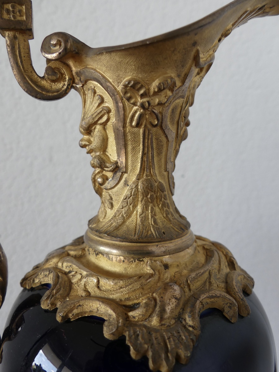 Porcelain Ewer With Bronze Mountings, Late 19th Century.-photo-5