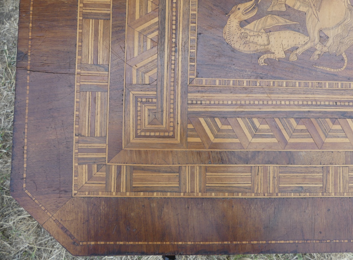 Marquetry Side Table From Sorrente, Italy, Mid-19th Century-photo-1