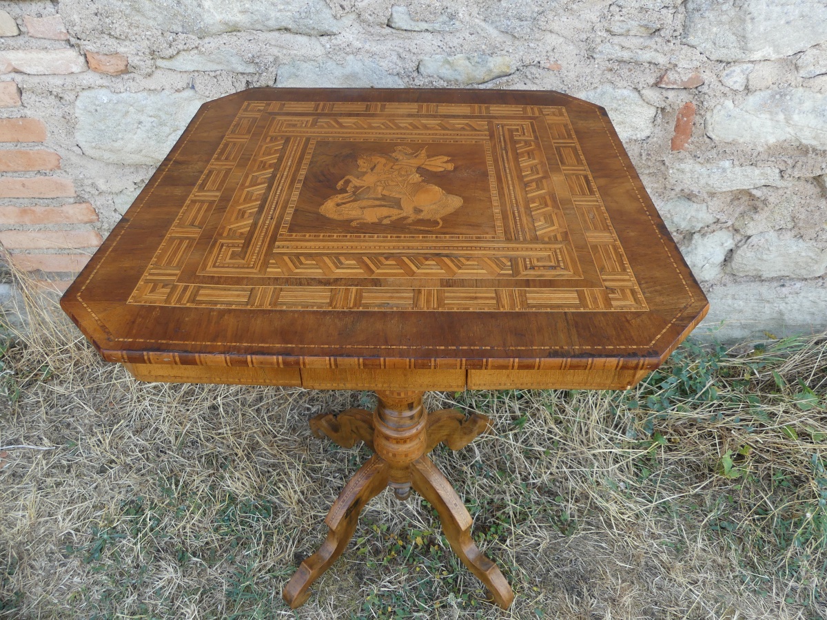 Marquetry Side Table From Sorrente, Italy, Mid-19th Century