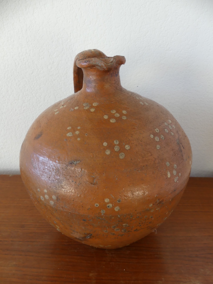 Water Jug, Glazed Earthenware Orjol, 19th Century-photo-4