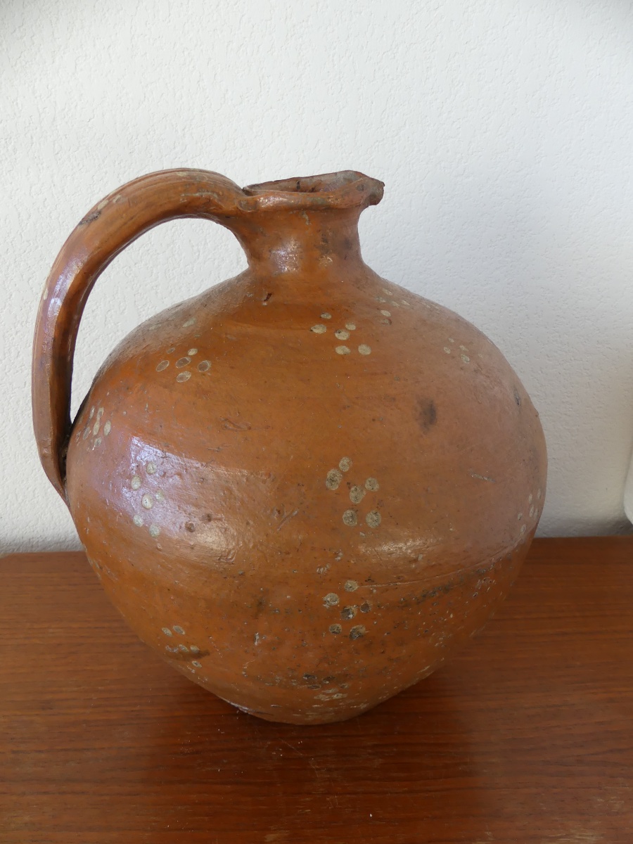 Water Jug, Glazed Earthenware Orjol, 19th Century-photo-1