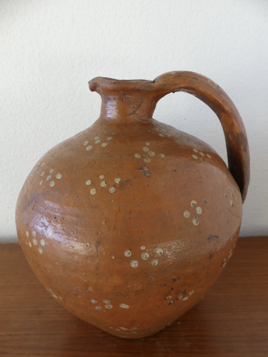 Water Jug, Glazed Earthenware Orjol, 19th Century