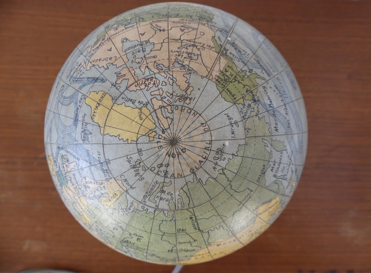 Small Nightlight, Lamp, Globe, And Map Of Tarride, Circa 1940.-photo-2