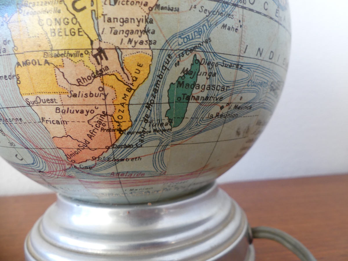 Small Nightlight, Lamp, Globe, And Map Of Tarride, Circa 1940.-photo-5