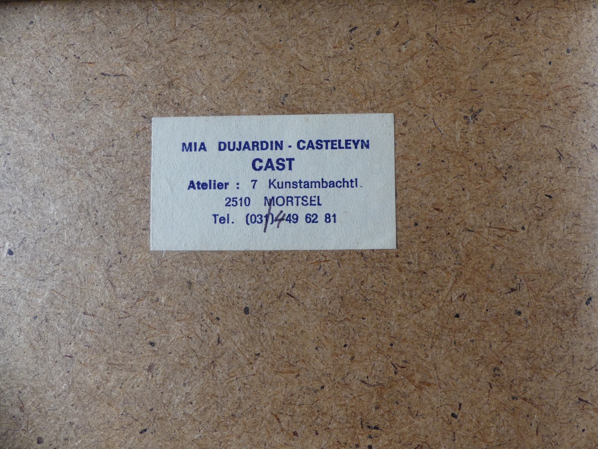 Mia Dujardin-Casteleyn dite CAST, huile, " le plat pays enneigé", Belgique, vers 1970.-photo-7