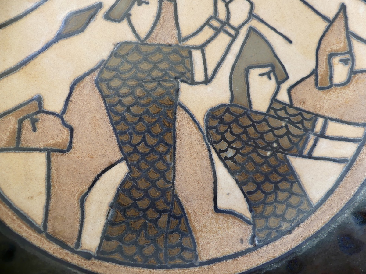 Ceramic Cup, Hb Quimper, Odetta, Bayeux Tapestry, 20th Century-photo-2
