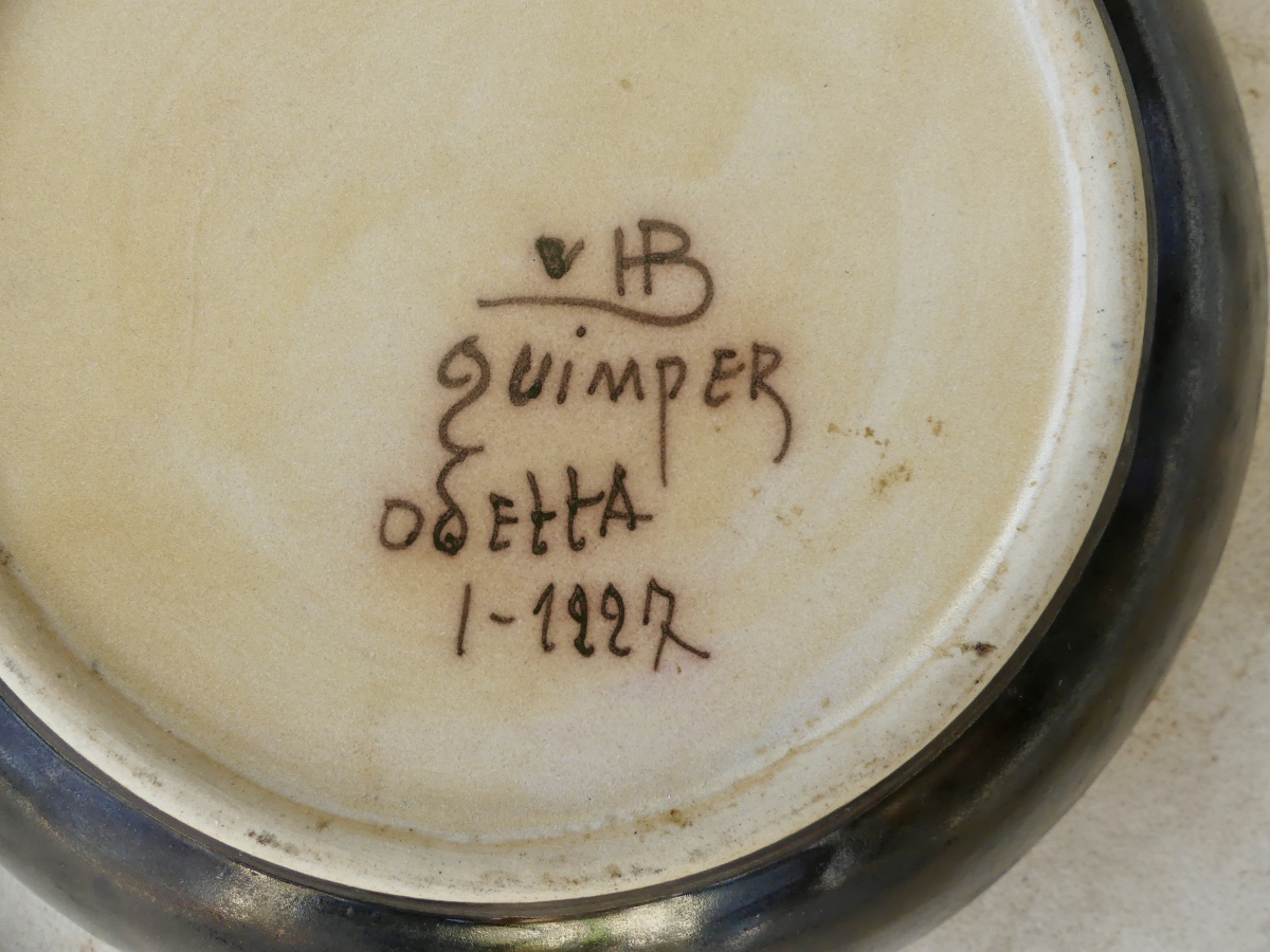 Ceramic Cup, Hb Quimper, Odetta, Bayeux Tapestry, 20th Century-photo-1
